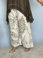 Olive Green Asymmetrical Muslin Co-ord Set