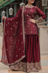 vivacious Maroon Ethnic Kurta-Set