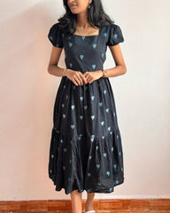 Scarlet Black Maska Cotton Fabric Maxi Gown
