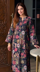 Zuri Cotton Silk Summer Floral Long Kurta