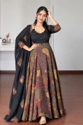 Madhu Ajrakh Patchwork Anarkali Designer Gown
