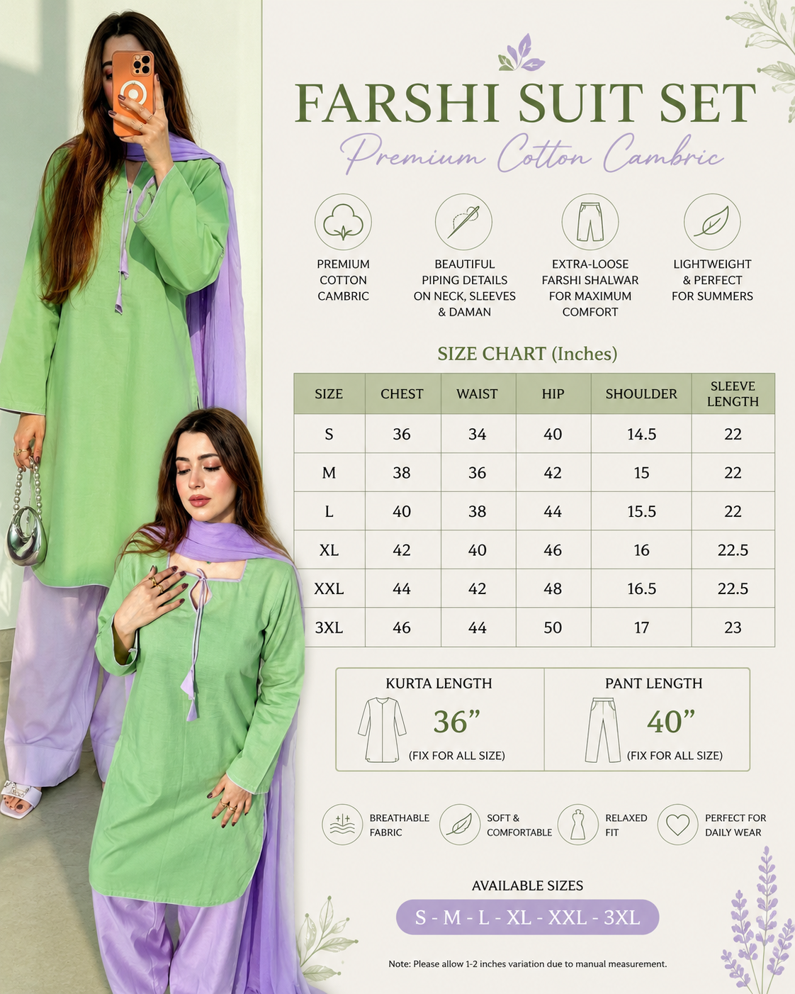 Nikhar Trending Pastel Dreams Cotton Farshi Set