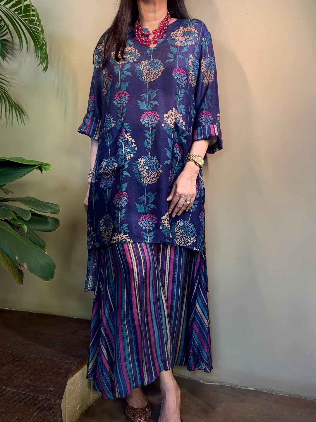 Manaa Crape Printed Bloom Cord-Set