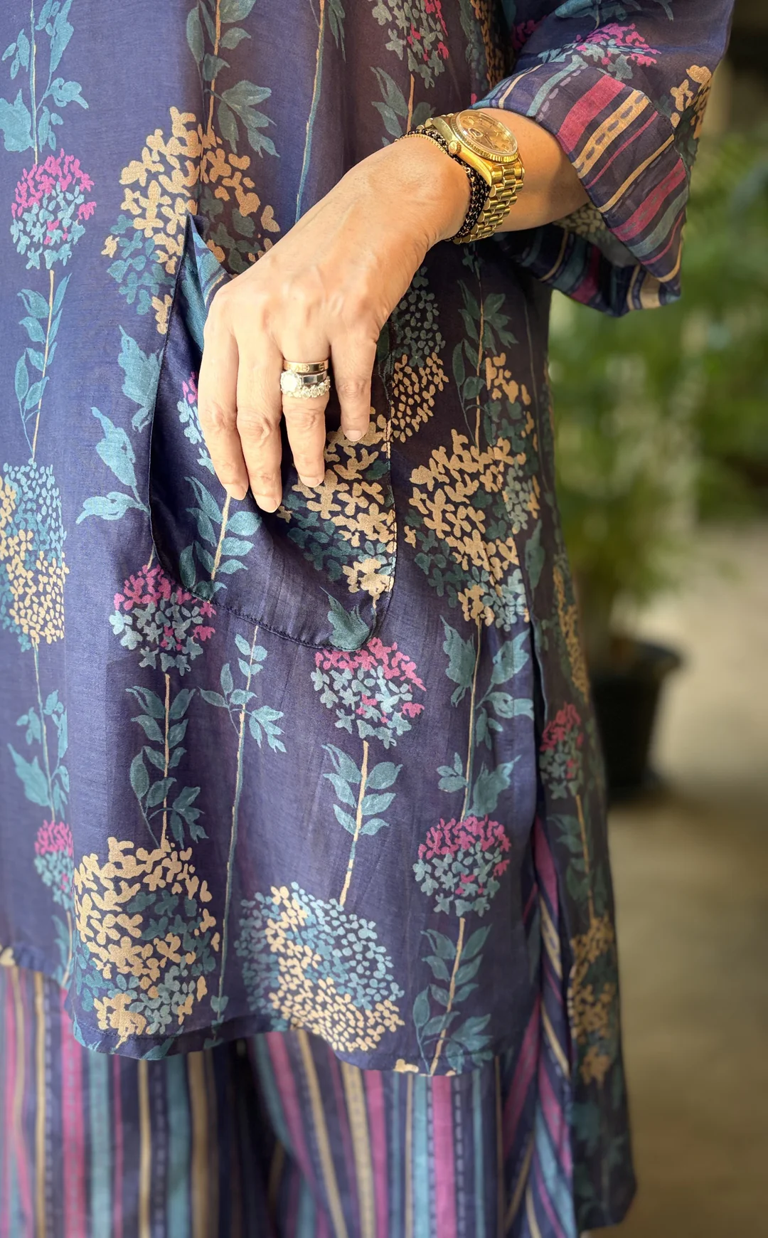 Manaa Crape Printed Bloom Cord-Set