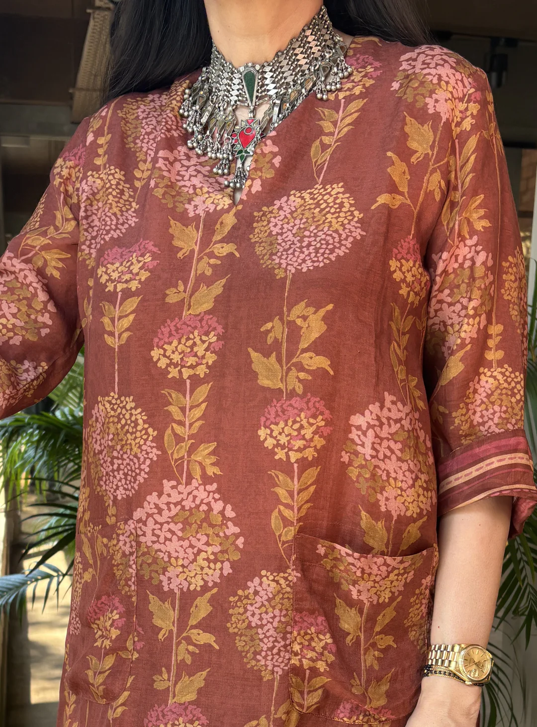 Manaa Crape Printed Bloom Cord-Set