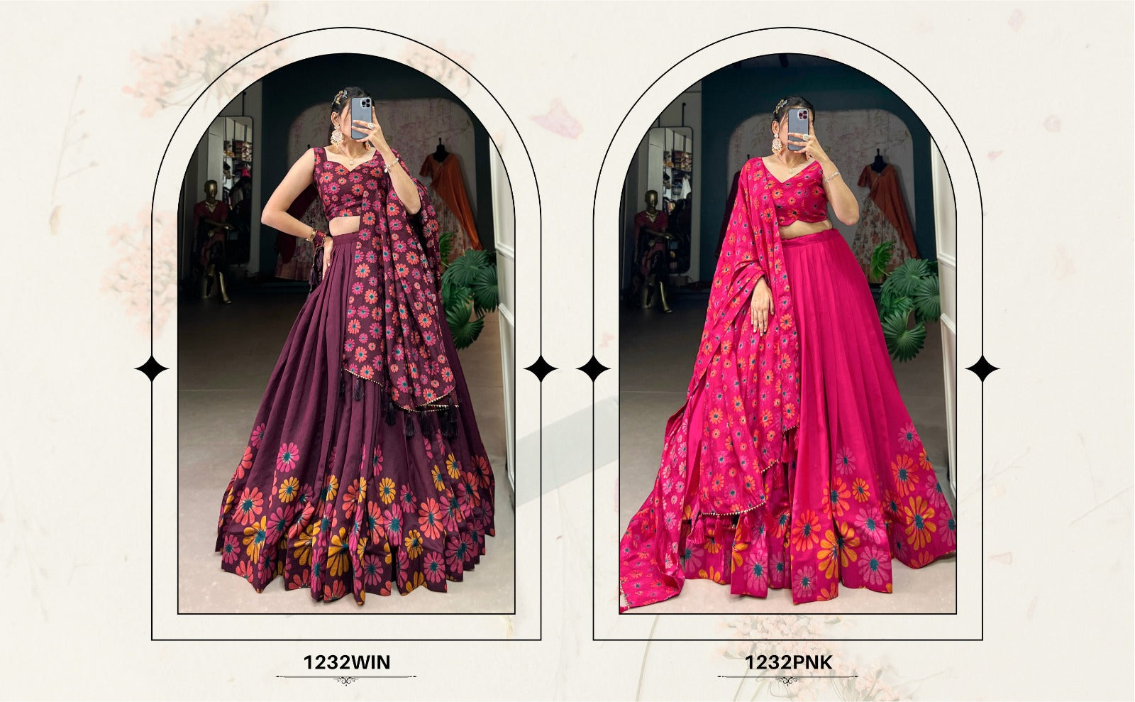 Delicate Tussar Silk Floral Print Lehengha Choli With Dupatta