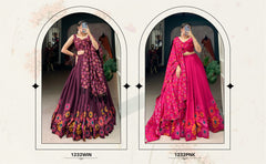 Delicate Tussar Silk Floral Print Lehengha Choli With Dupatta