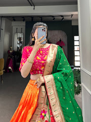 Graceful Jacquard Silk Weaving Work Lehengha Choli With Dupatta