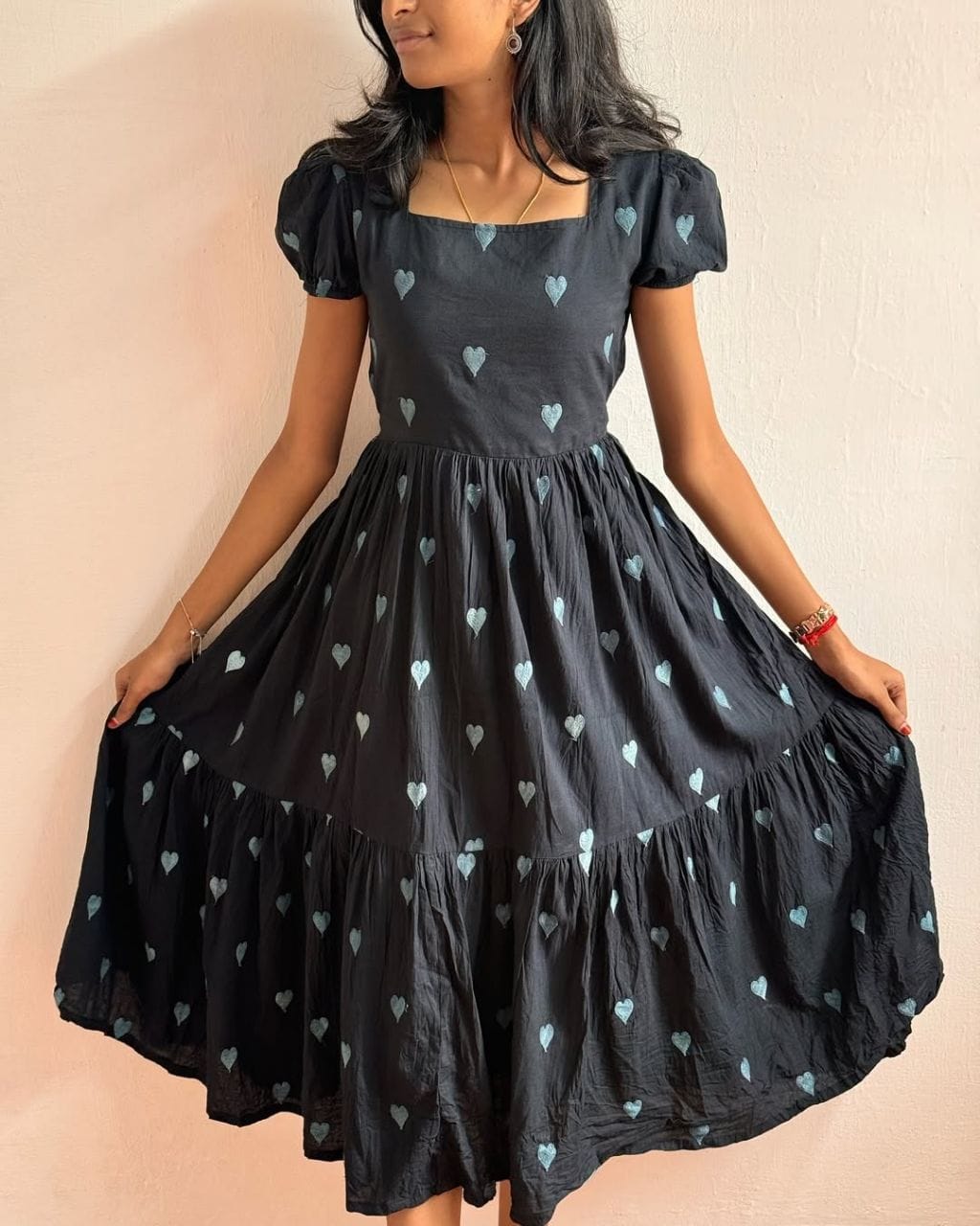 Scarlet Black Maska Cotton Fabric Maxi Gown