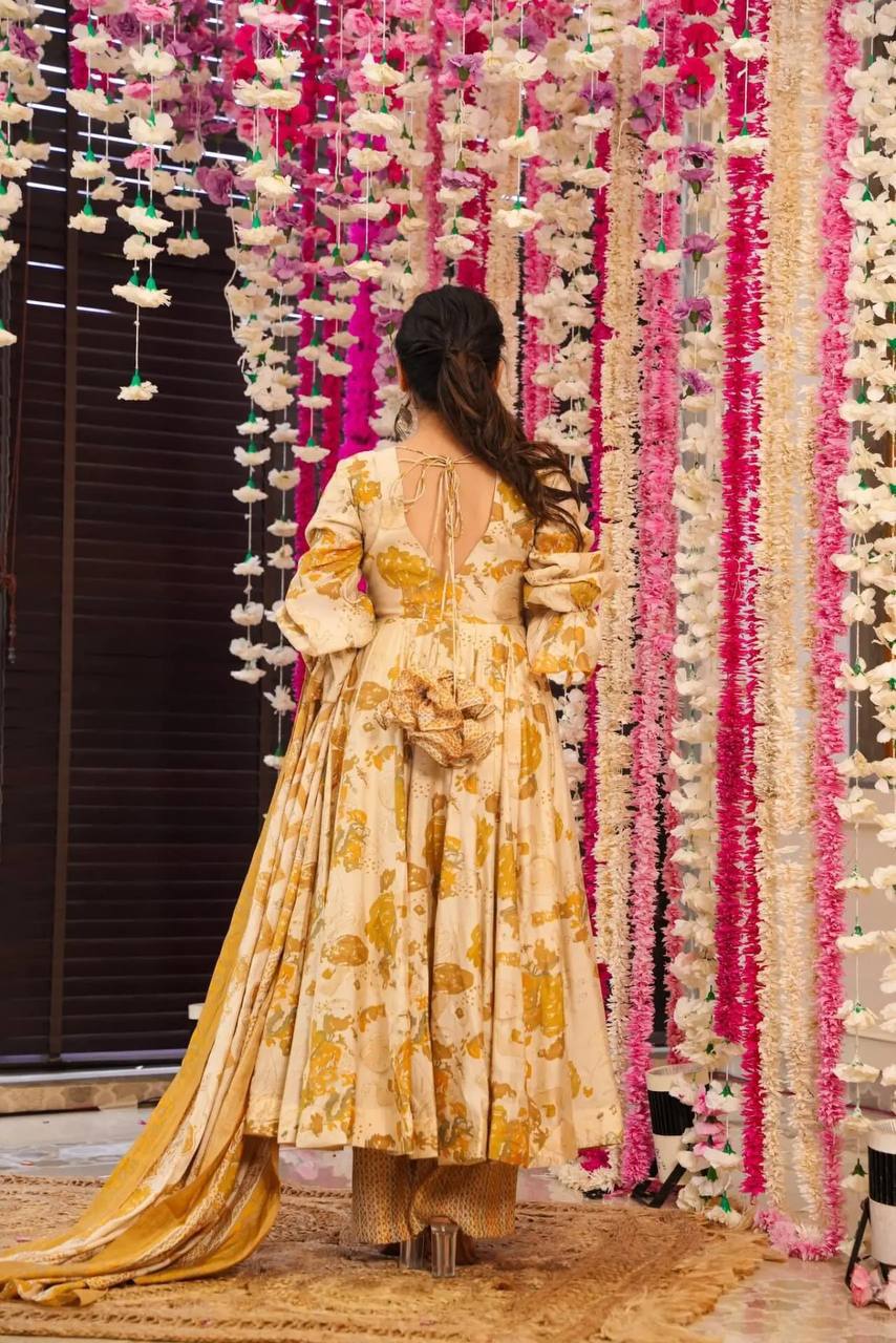 Flamingo Soft Cotton Graceful Style Anarkali Bottom With Dupptta