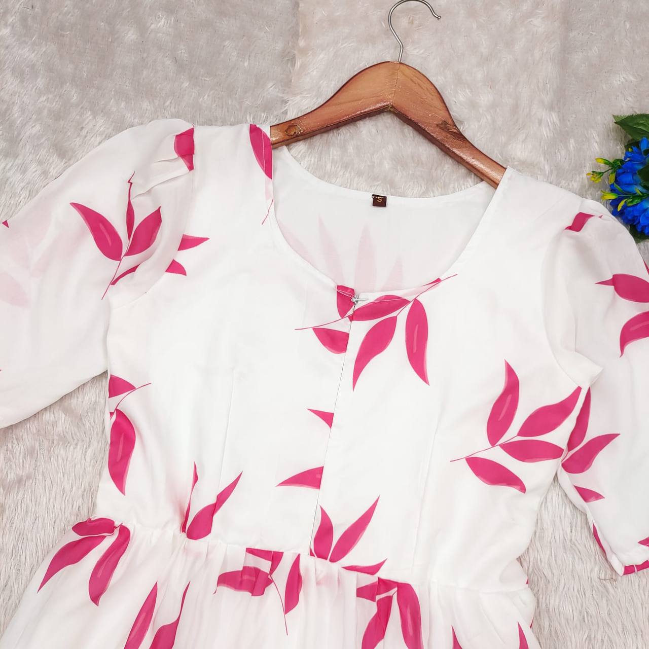 Elegant Unique colours Flower Patterns Frock