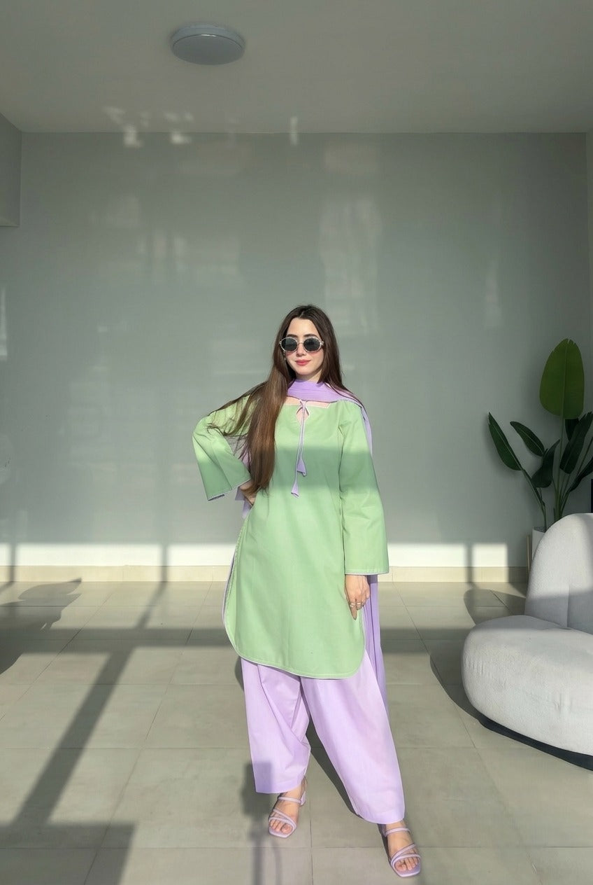 Nikhar Trending Pastel Dreams Cotton Farshi Set