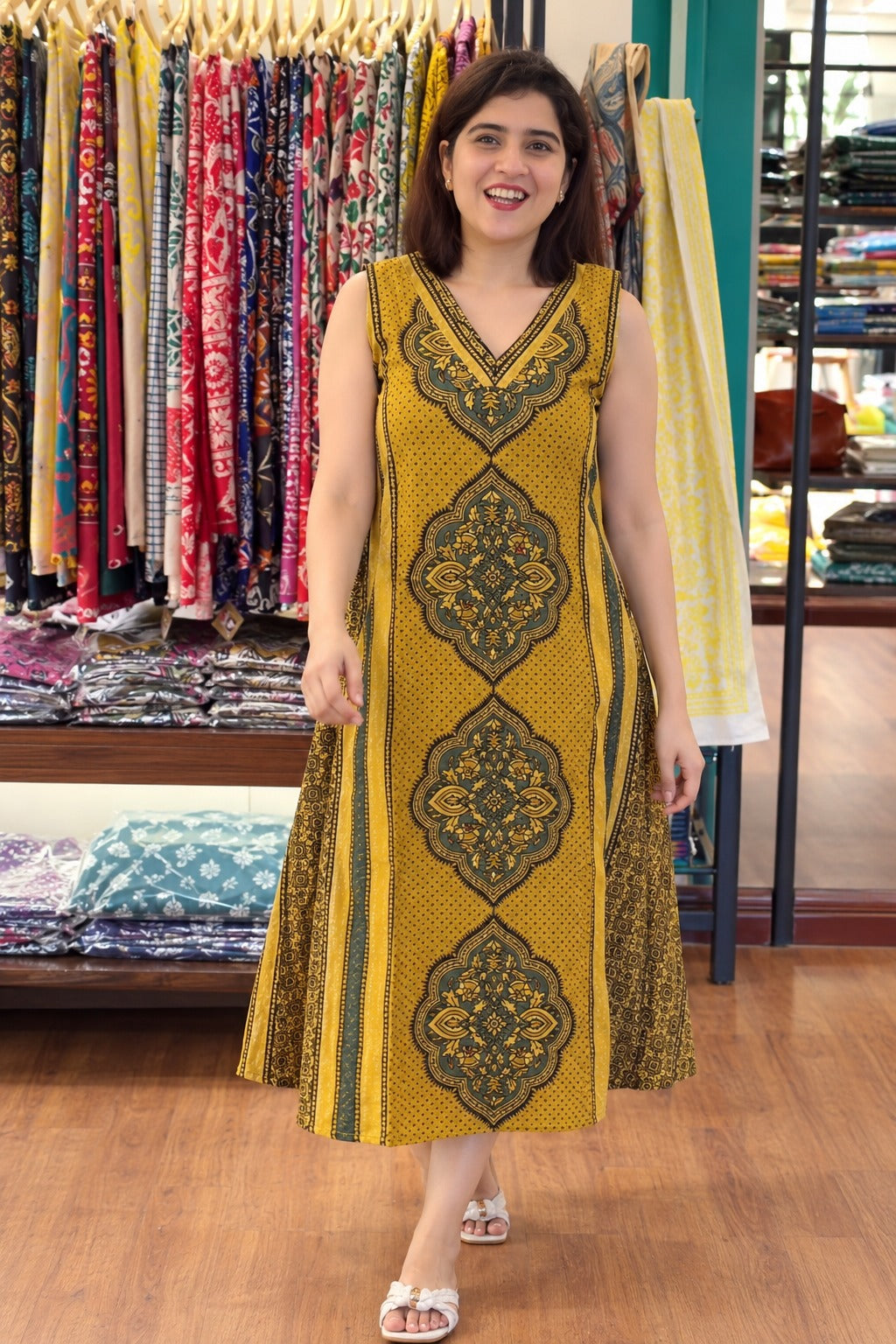 Vanspati Ajrakh HandPrint Cotton Kurti