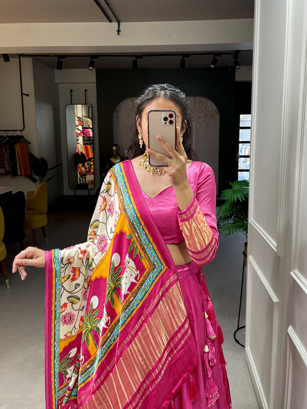 Stunning Gaji Silk With Lagdi patta Lehengha Choli With Dupatta