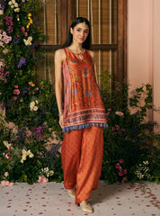 Mannat Celebration Pure Satin Designer Orange Kurta Set