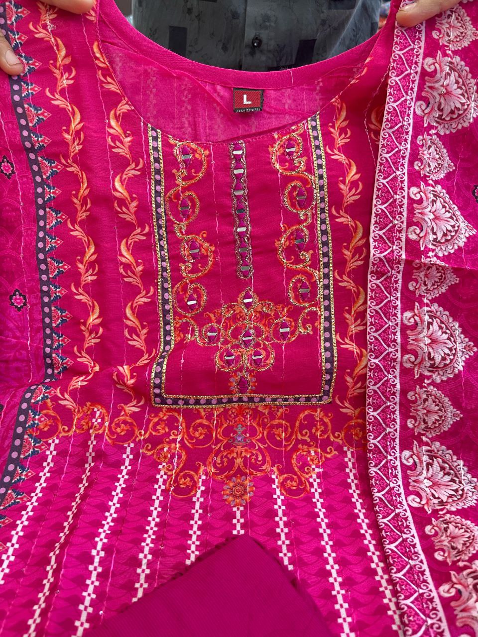 Charming Pink Muslin Kurta Pair With Dupatta