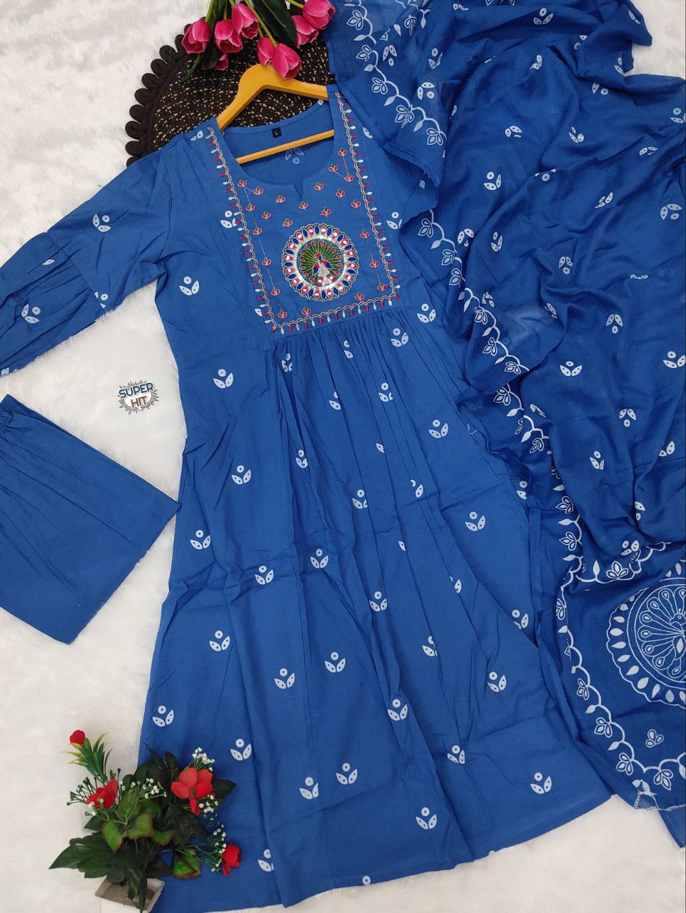 Radiant Orange Mal Cotton Kurta Set
