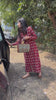 Rihanaa Maroon Cotton Block Printed Button-Down Dress