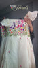 Floral Embroidered Puff Sleeve Empire Frock
