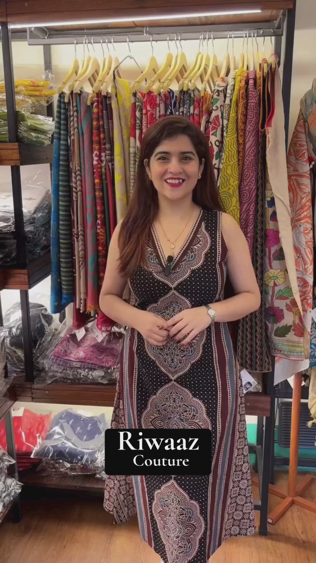 Vanspati Ajrakh HandPrint Cotton Kurti