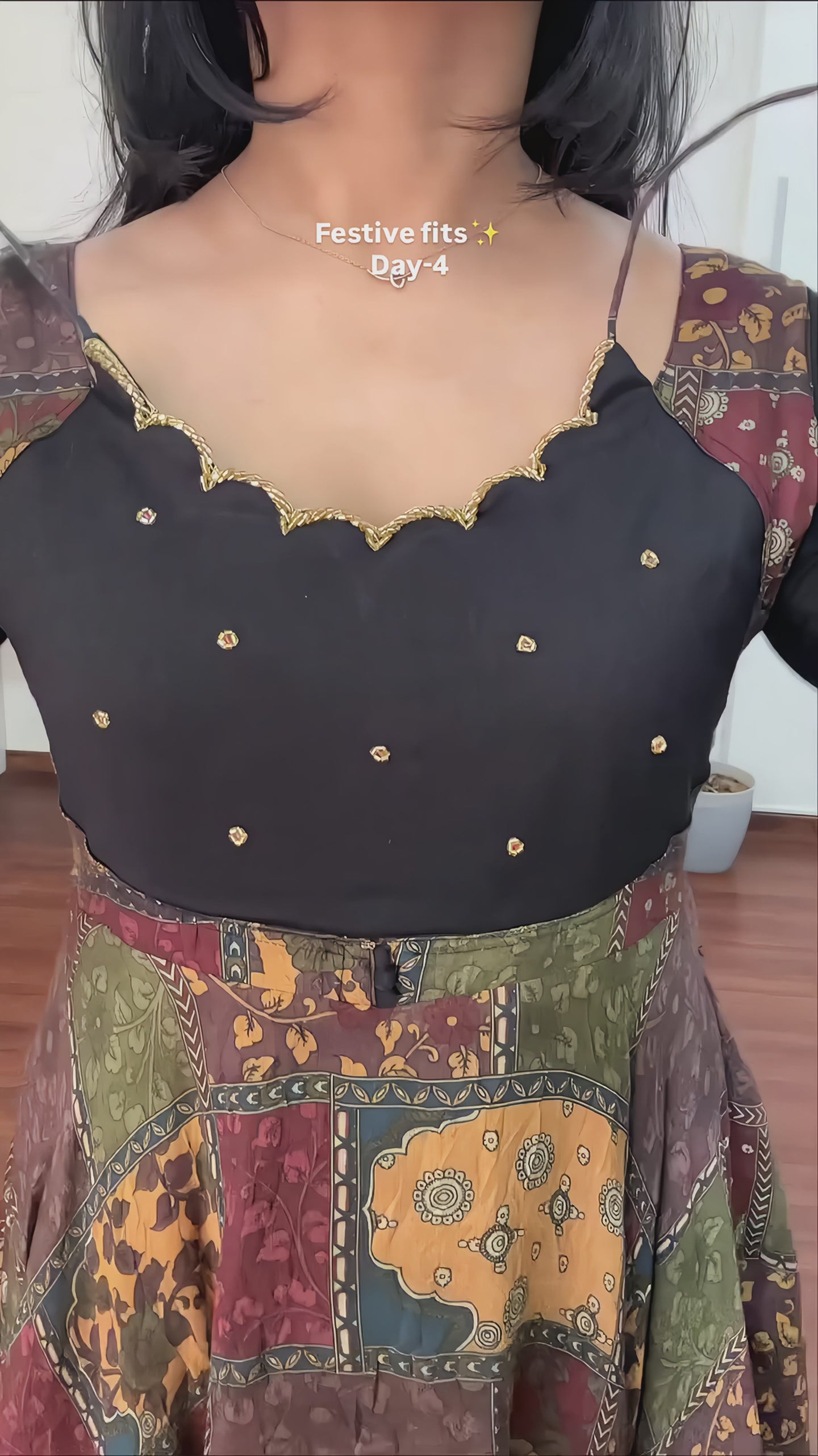 Madhu Ajrakh Patchwork Anarkali Designer Gown